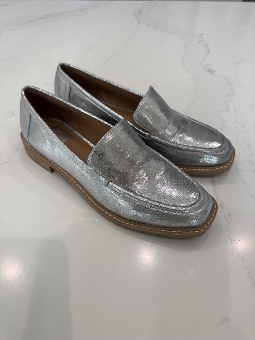 Dolce Vita Silver Metallic Leather Loafers
